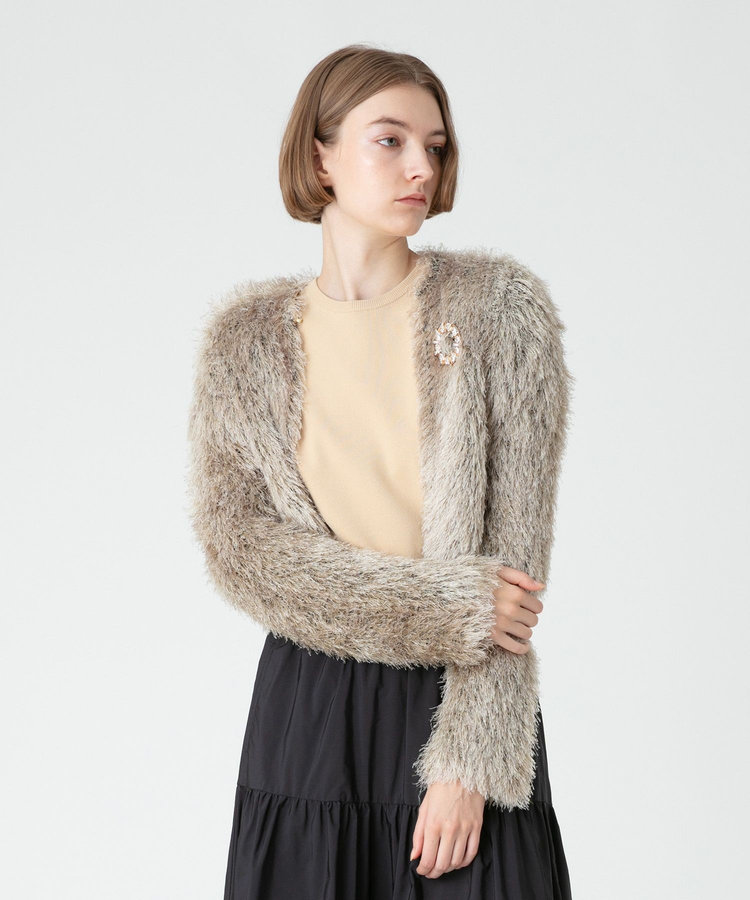 LOULOU WILLOUGHBY 【LOULOU WILLOUGHBY】ワイルドシャギーボレロ ベージュ (11)