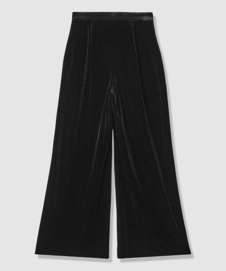 LOULOU WILLOUGHBY 【LOULOU WILLOUGHBY】トリアセベロアパンツ ブラック (95)