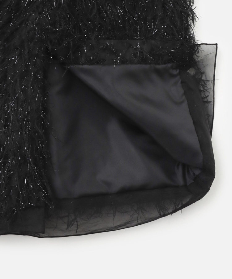 allureville フェザージャガード Iラインスカート ブラック (95)