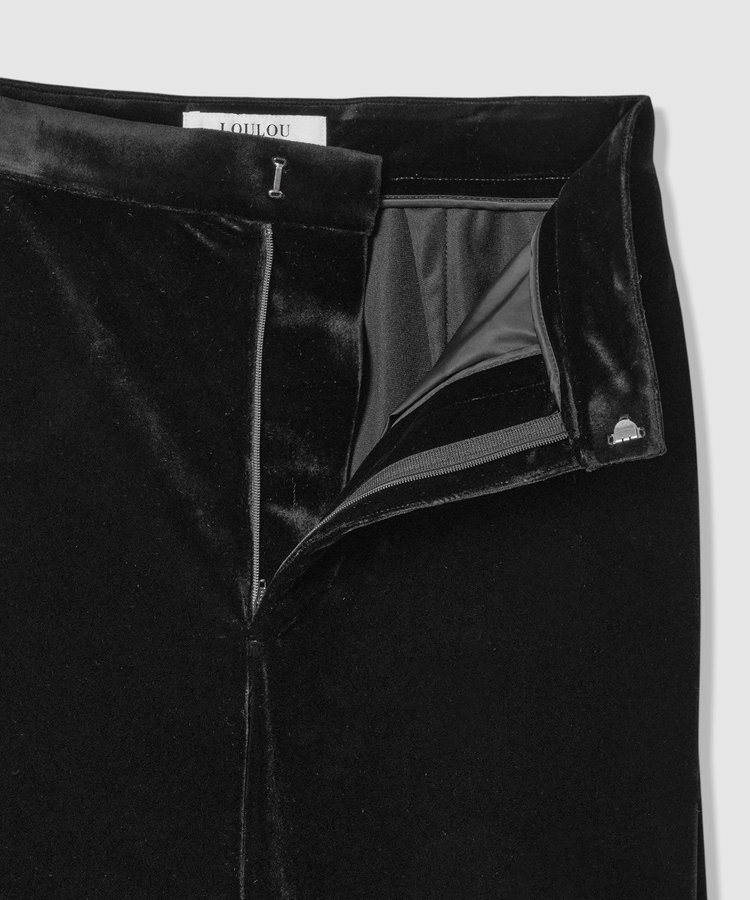 LOULOU WILLOUGHBY 【LOULOU WILLOUGHBY】トリアセベロアパンツ ブラック (95)