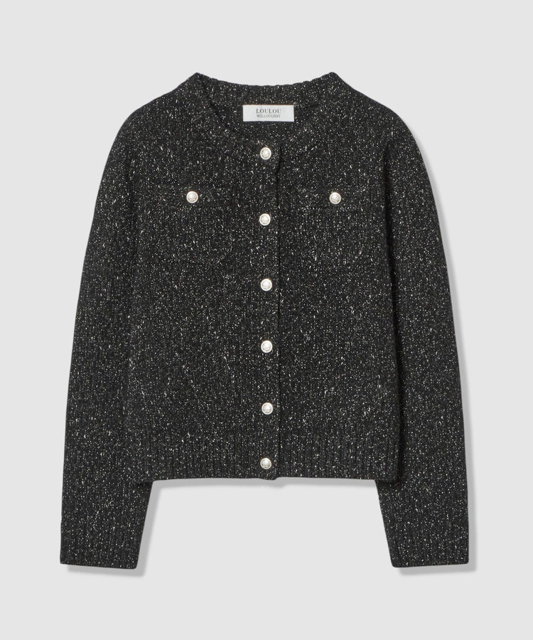 LOULOU WILLOUGHBY 【LOULOU WILLOUGHBY】GRAINYラメカーディガン ブラック (95)