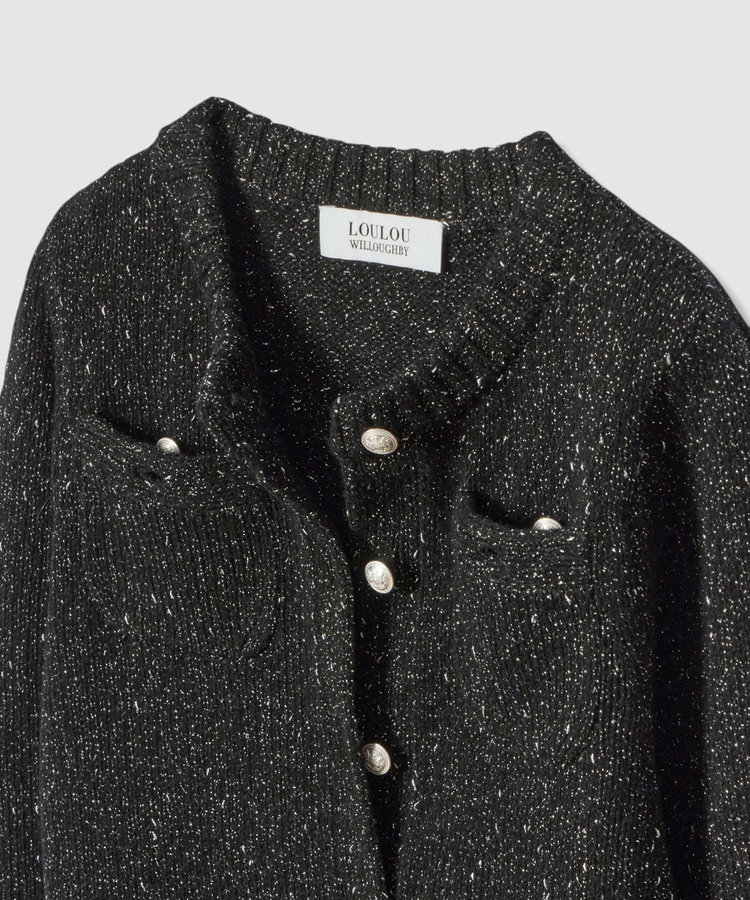 LOULOU WILLOUGHBY 【LOULOU WILLOUGHBY】GRAINYラメカーディガン ブラック (95)