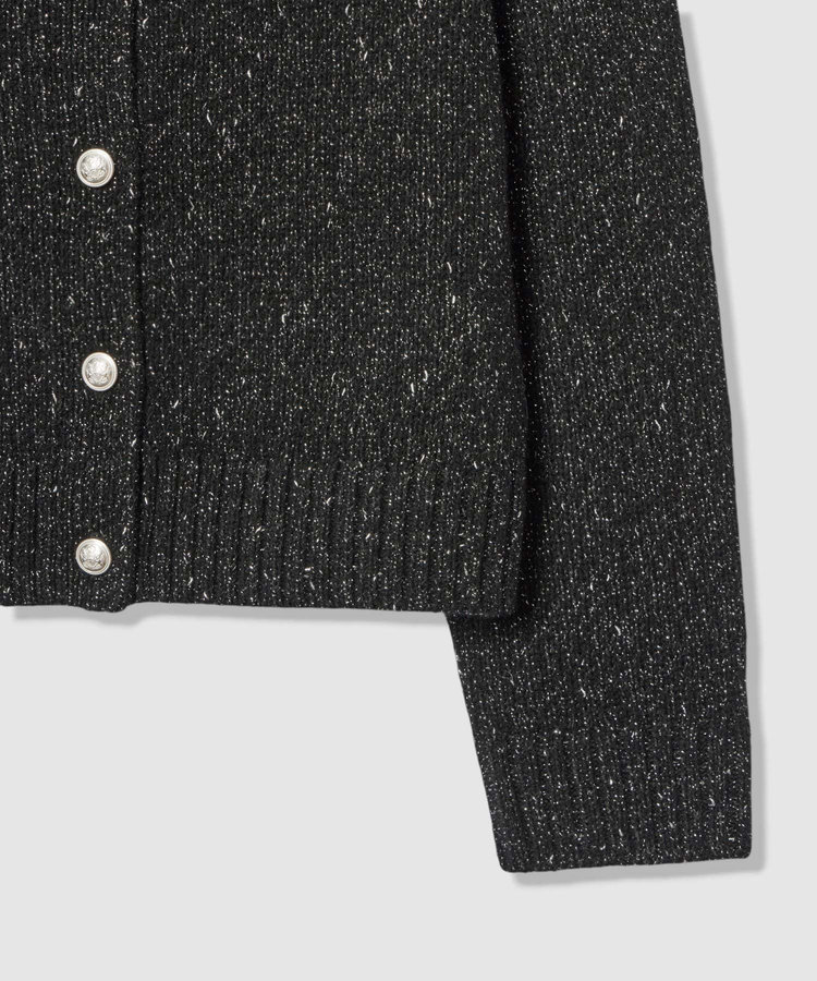 LOULOU WILLOUGHBY 【LOULOU WILLOUGHBY】GRAINYラメカーディガン ブラック (95)