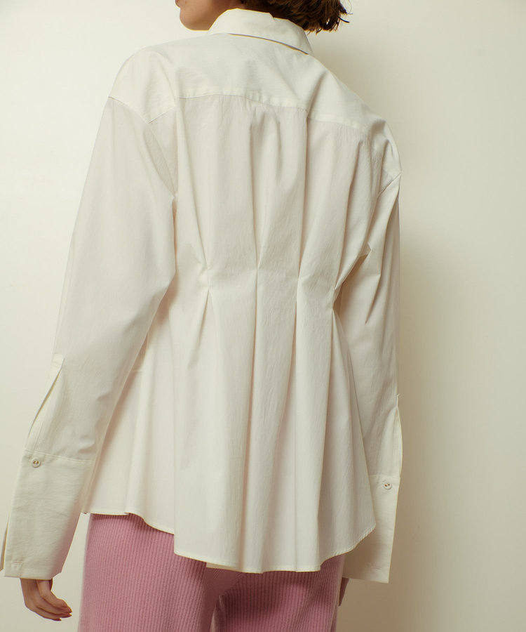 allureville ダブルカフスタックシャツ ホワイト (01)