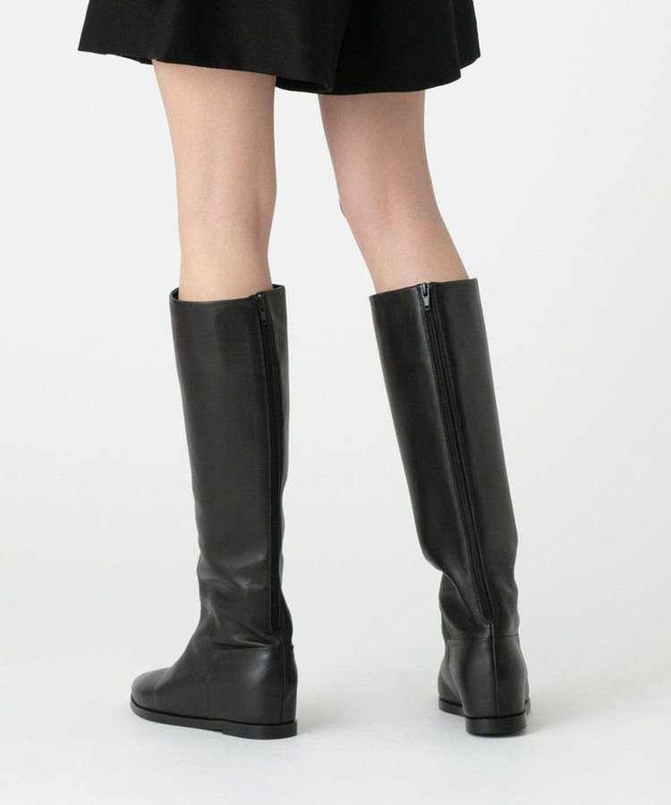 allureville バックジップロングブーツ ブラック (95)