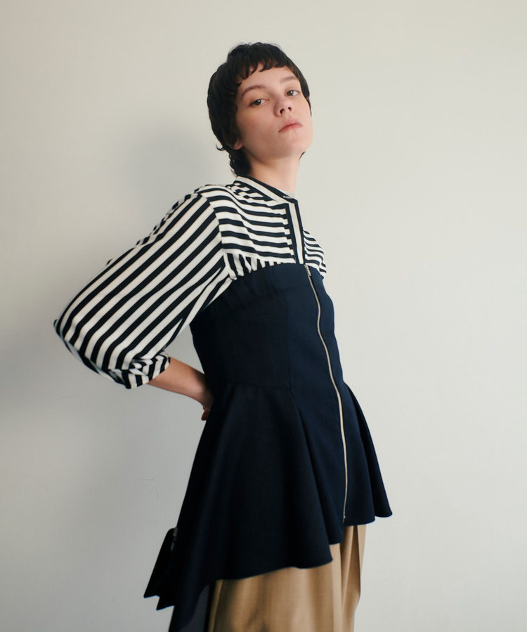 allureville ウールデニムイレヘムビスチェ ネイビー (65)