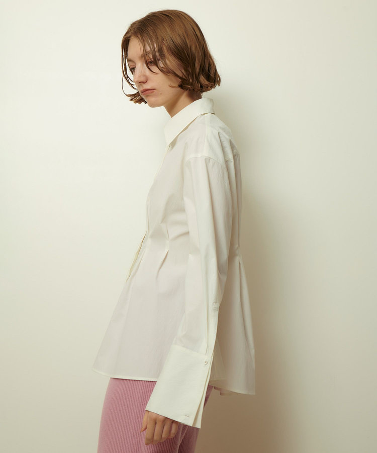 allureville ダブルカフスタックシャツ ホワイト (01)