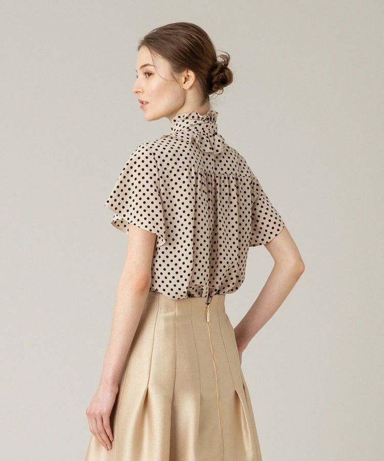 LOULOU WILLOUGHBY 【LOULOU WILLOUGHBY】◇ デシンドットフレアスリーブブラウス ライトベージュ (12)