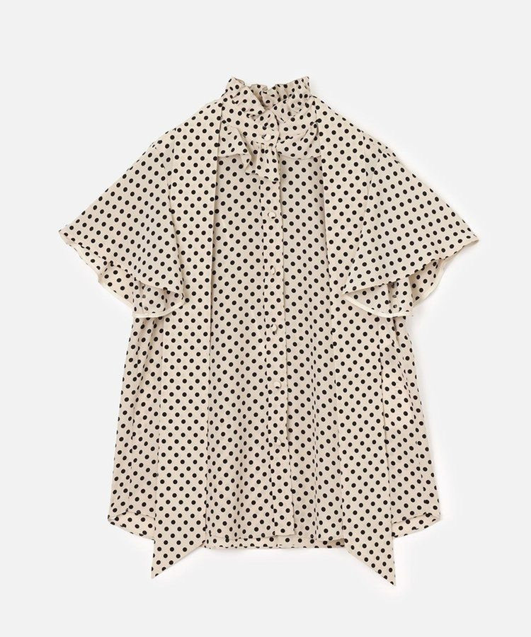 LOULOU WILLOUGHBY 【LOULOU WILLOUGHBY】◇ デシンドットフレアスリーブブラウス ライトベージュ (12)