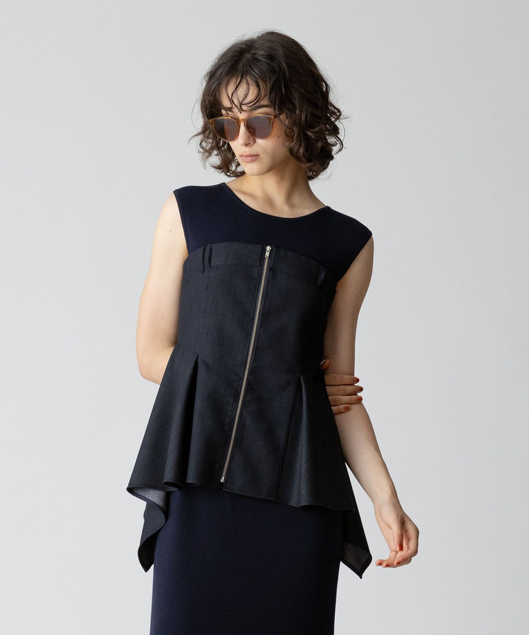 allureville ウールデニムイレヘムビスチェ ネイビー (65)