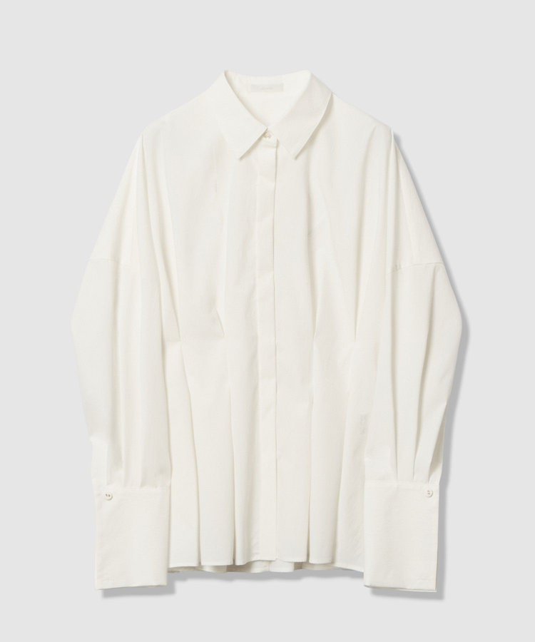 allureville ダブルカフスタックシャツ ホワイト (01)