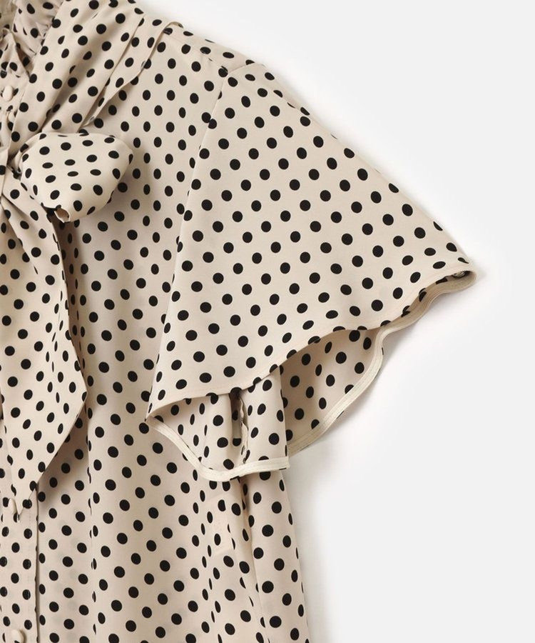 LOULOU WILLOUGHBY 【LOULOU WILLOUGHBY】◇ デシンドットフレアスリーブブラウス ライトベージュ (12)