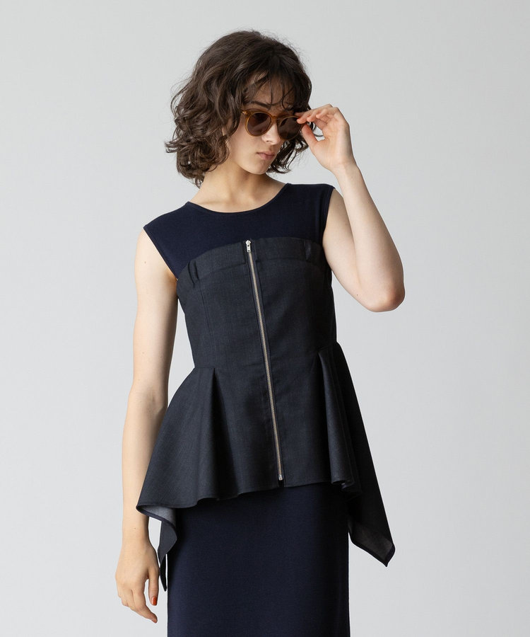 allureville ウールデニムイレヘムビスチェ ネイビー (65)