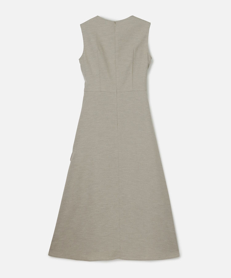 allureville リネンライクオックスラップワンピース ベージュ (11)