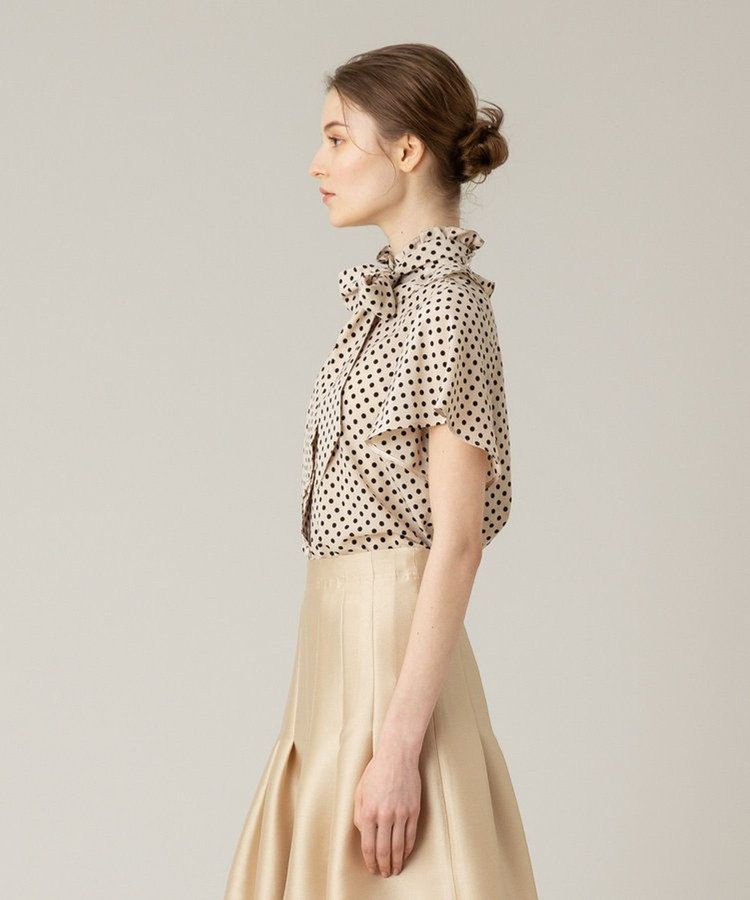 LOULOU WILLOUGHBY 【LOULOU WILLOUGHBY】◇ デシンドットフレアスリーブブラウス ライトベージュ (12)