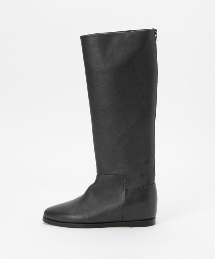 allureville バックジップロングブーツ ブラック (95)