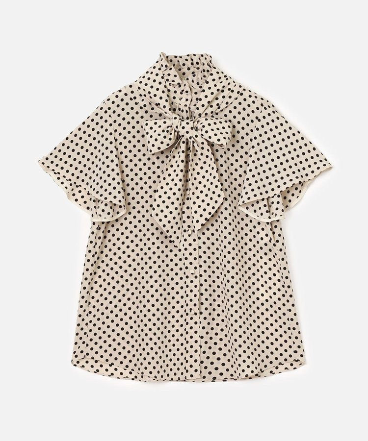 LOULOU WILLOUGHBY 【LOULOU WILLOUGHBY】◇ デシンドットフレアスリーブブラウス ライトベージュ (12)