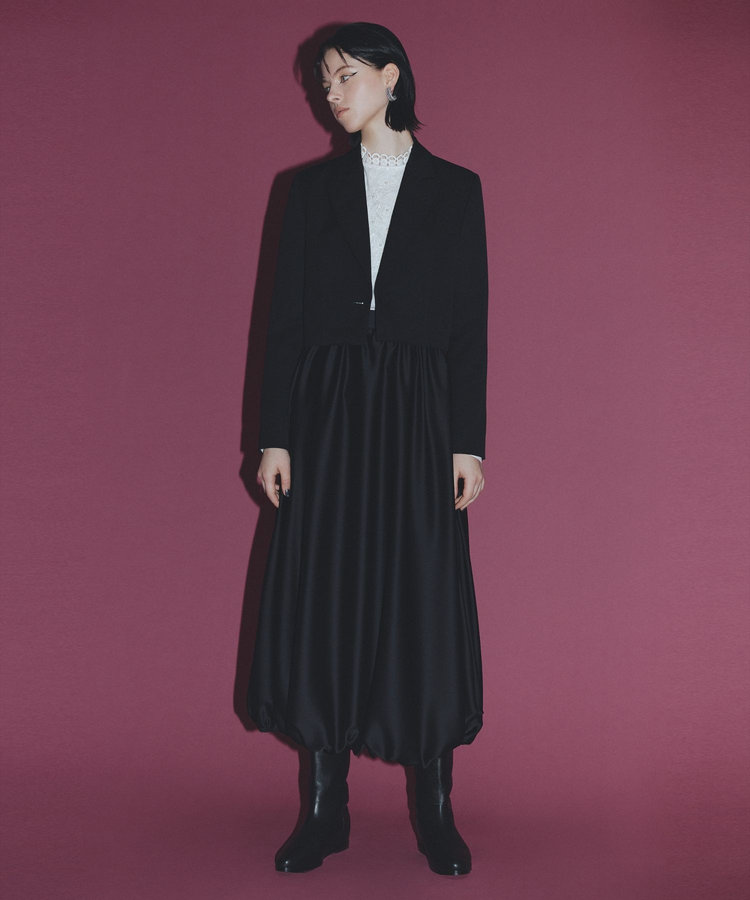 allureville バックジップロングブーツ ブラック (95)