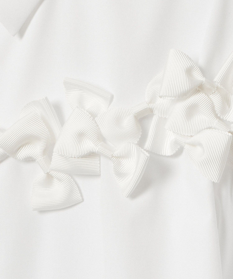LOULOU WILLOUGHBY WEB限定【LOULOU WILLOUGHBY】メニーリボンパフスリーブシャツ オフホワイト (02)