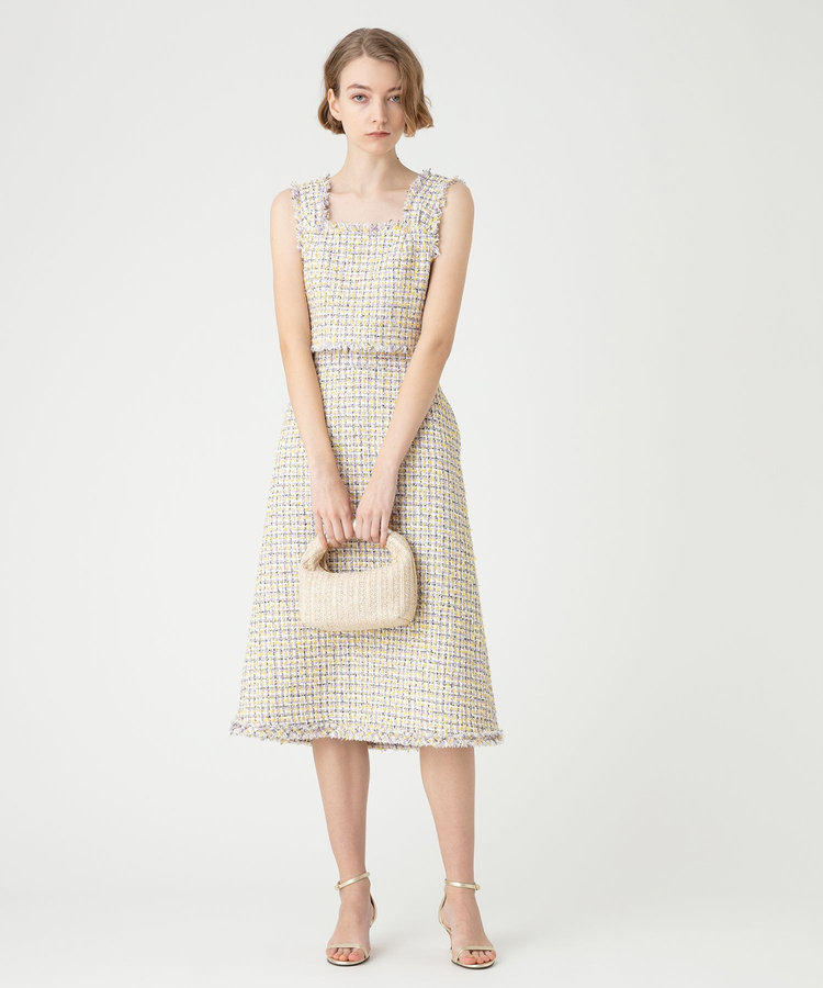 LOULOU WILLOUGHBY 【LOULOU WILLOUGHBY】ファンシーツイードスカート イエロー (22)