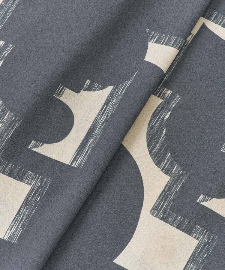 allureville モダンジオメトリックプリントワンピース グレー (92)