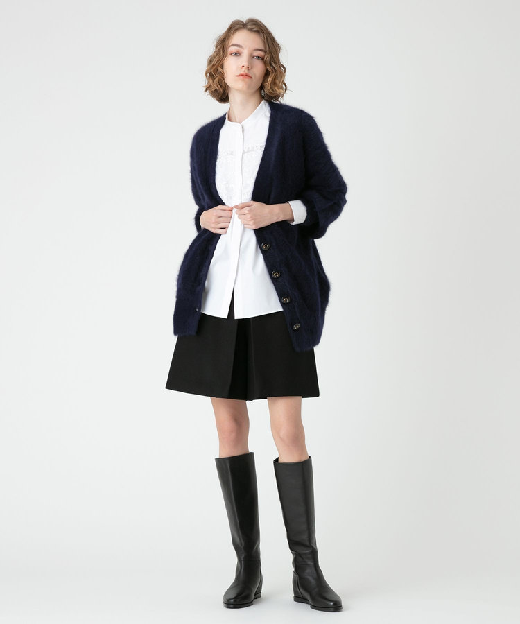 allureville バックジップロングブーツ ブラック (95)