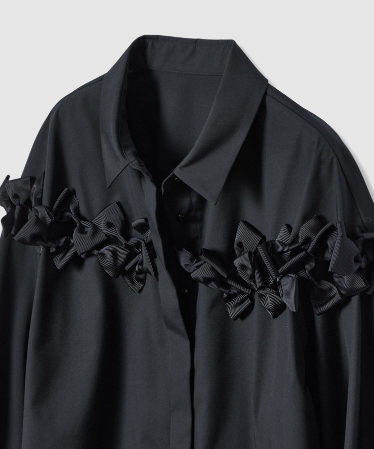 LOULOU WILLOUGHBY WEB限定【LOULOU WILLOUGHBY】メニーリボンパフスリーブシャツ ネイビー (65)