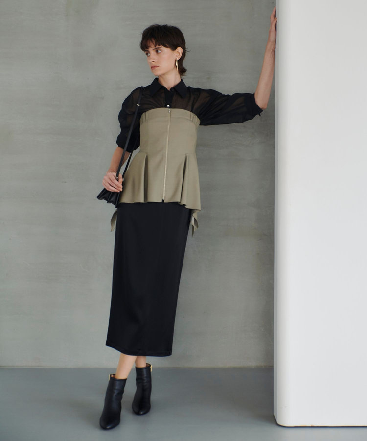 allureville ウールデニムイレヘムビスチェ グレー (92)