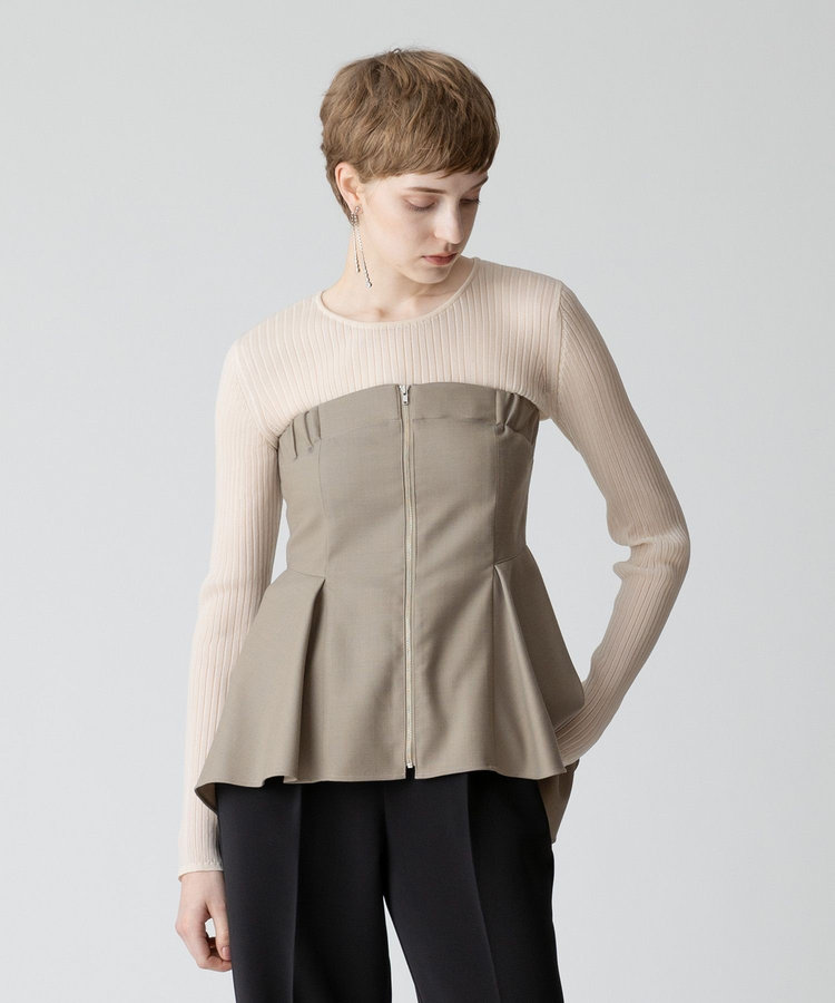 allureville ウールデニムイレヘムビスチェ グレー (92)