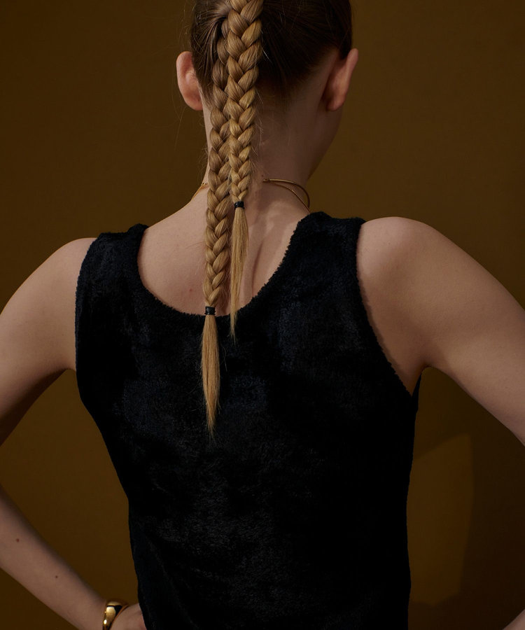 allureville ベロアタンクプルオーバー ブラック (95)