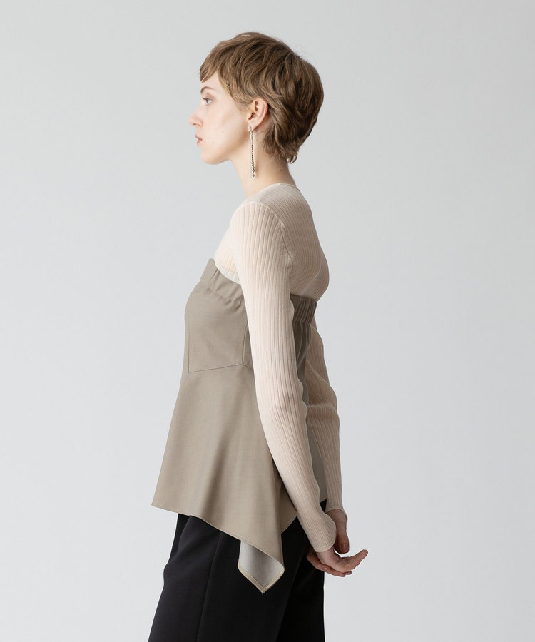 allureville ウールデニムイレヘムビスチェ グレー (92)