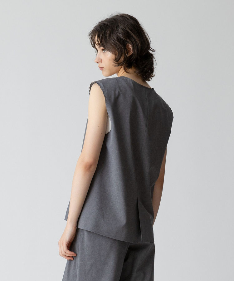 allureville トロピカルVネックジレ グレー (92)