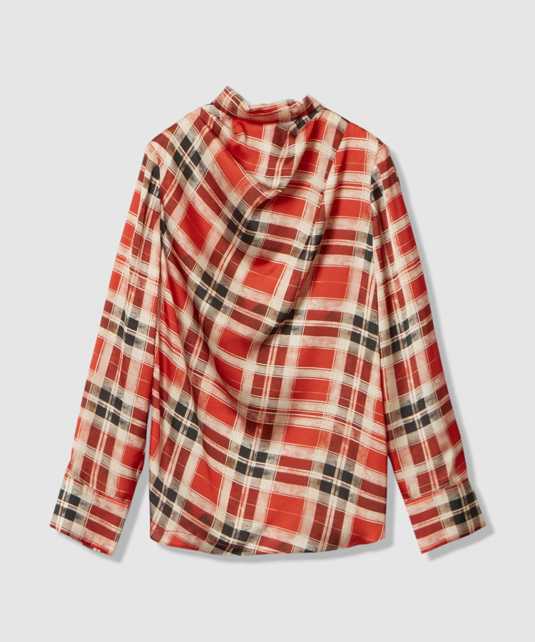 allureville LISAチェックプリントブラウス レッド (43)