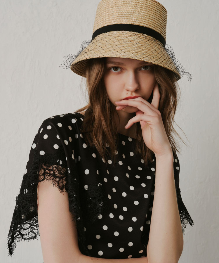 LOULOU WILLOUGHBY 【LOULOU WILLOUGHBY】チュールコンビバケットHAT ベージュ (11)