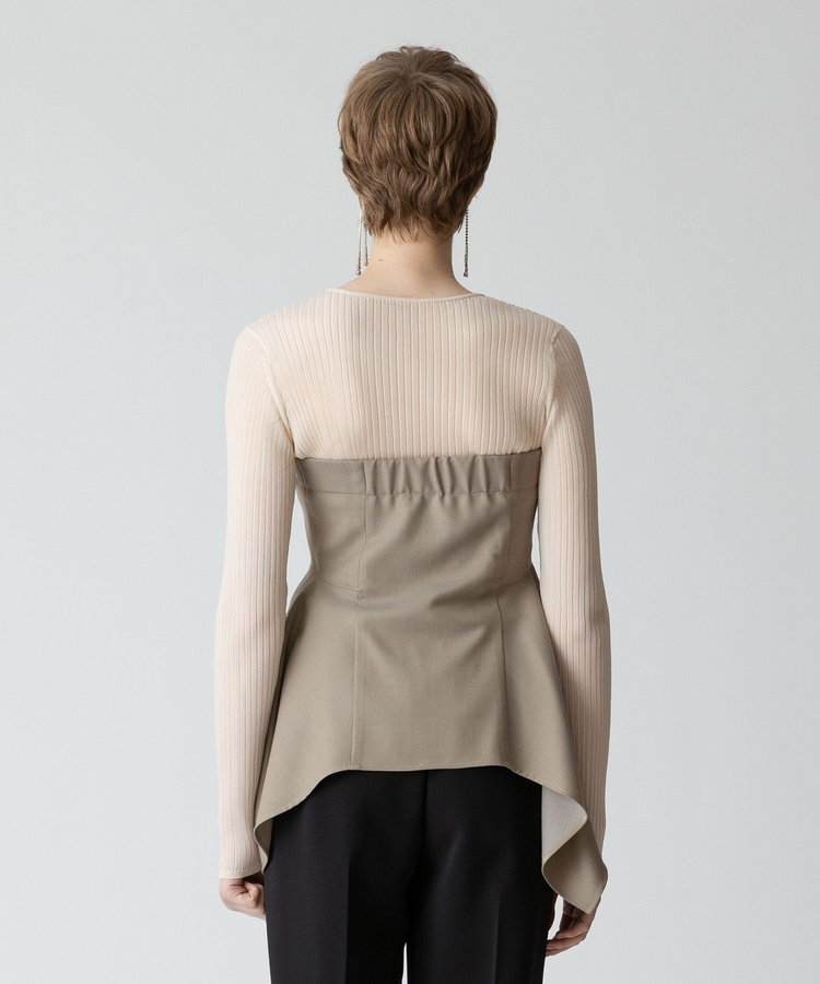 allureville ウールデニムイレヘムビスチェ グレー (92)