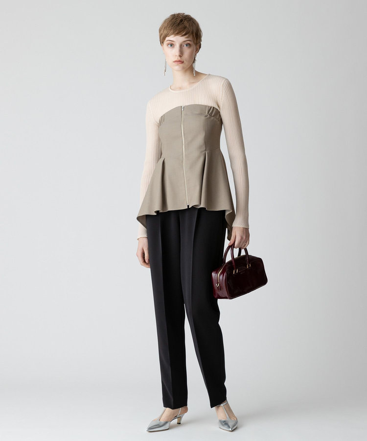 allureville ウールデニムイレヘムビスチェ グレー (92)