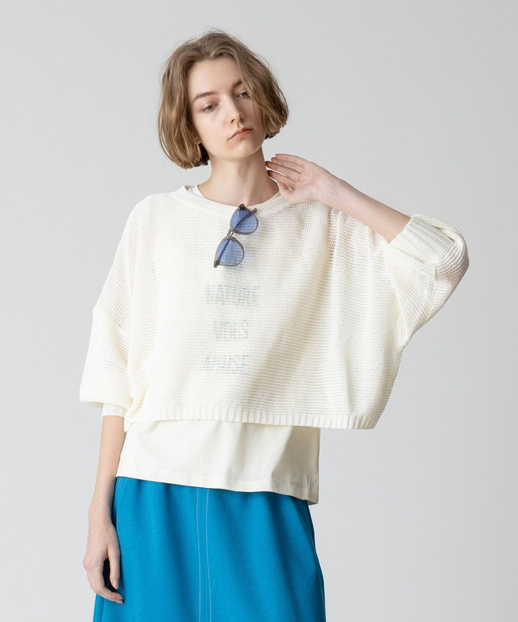 allureville ドロップ天竺クロップドプルオーバー オフホワイト (02)
