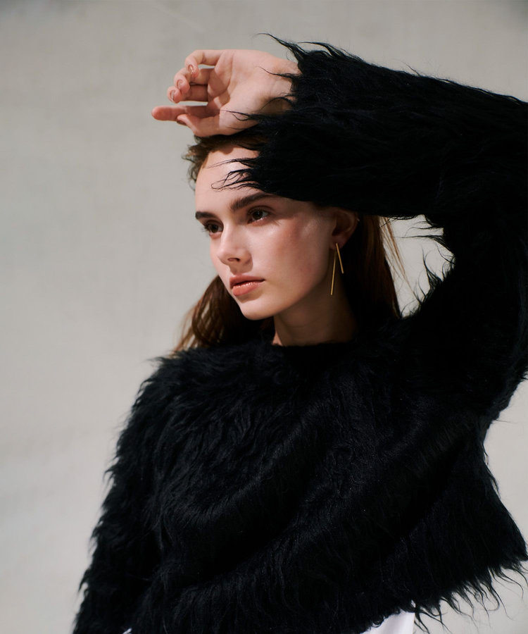 allureville ミンクファーボトルネックプルオーバー ブラック (95)