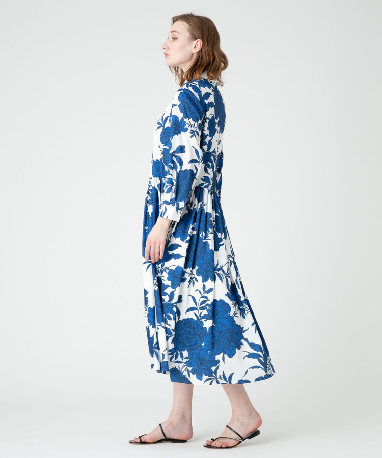 LOULOU WILLOUGHBY 【LOULOU WILLOUGHBY】RATTIフラワープリント衿付きワンピース ホワイト (05)