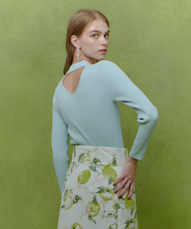 LOULOU WILLOUGHBY 【LOULOU WILLOUGHBY】ホルターバックＶプルオーバー ミントグリーン (73)