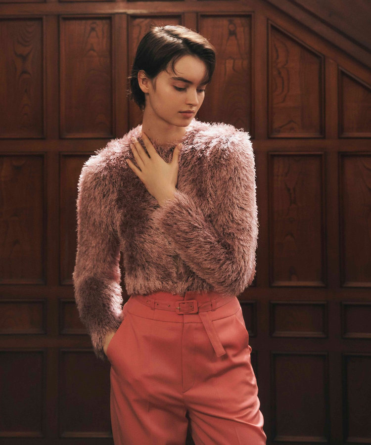 LOULOU WILLOUGHBY 【LOULOU WILLOUGHBY】ワイルドシャギーボレロ ピンク (41)