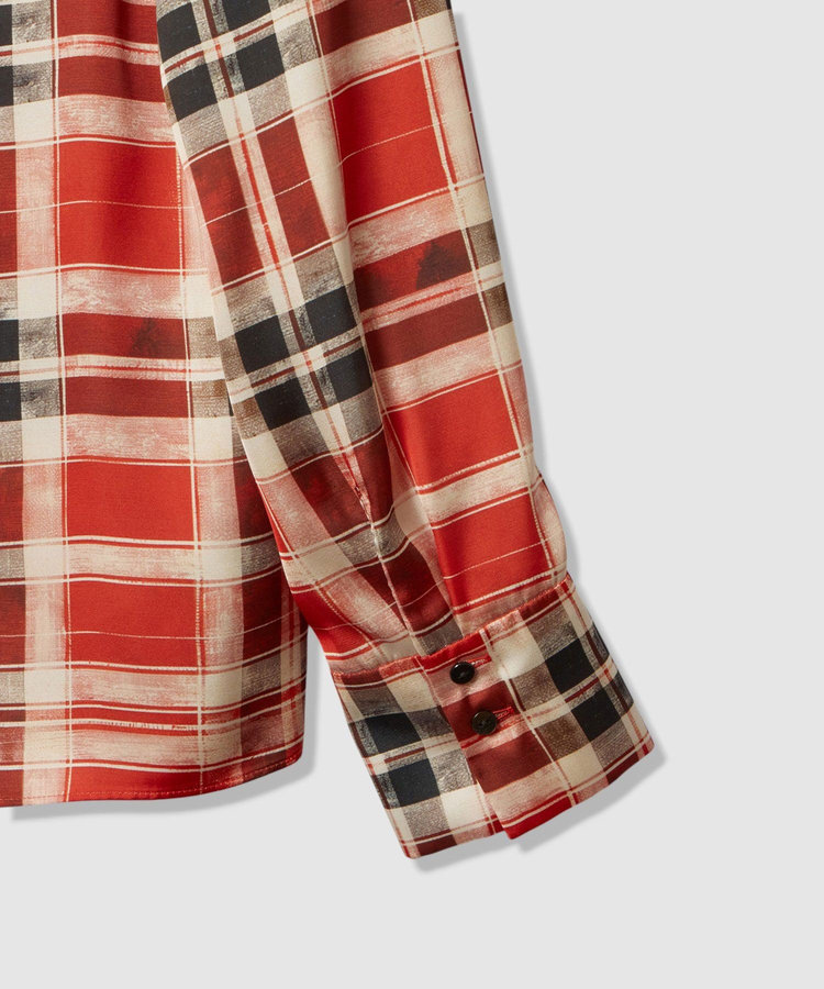 allureville LISAチェックプリントブラウス レッド (43)