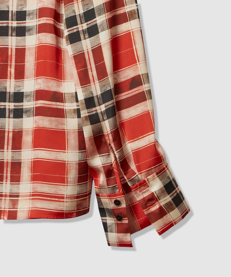 allureville LISAチェックプリントブラウス レッド (43)