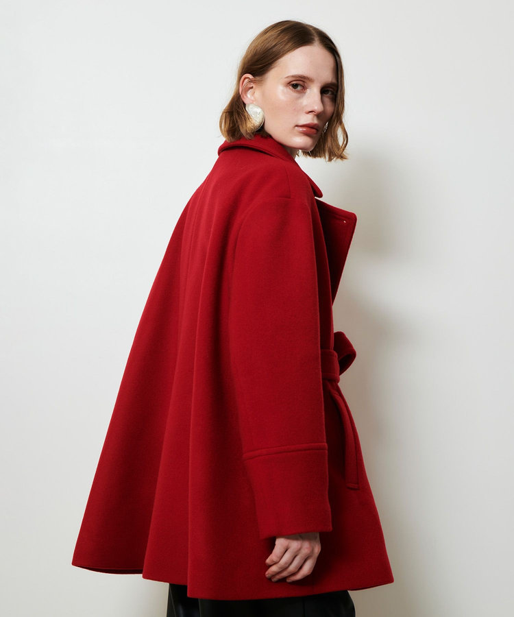 allureville パイルメルトンデザインＰコート ボルドー (44)