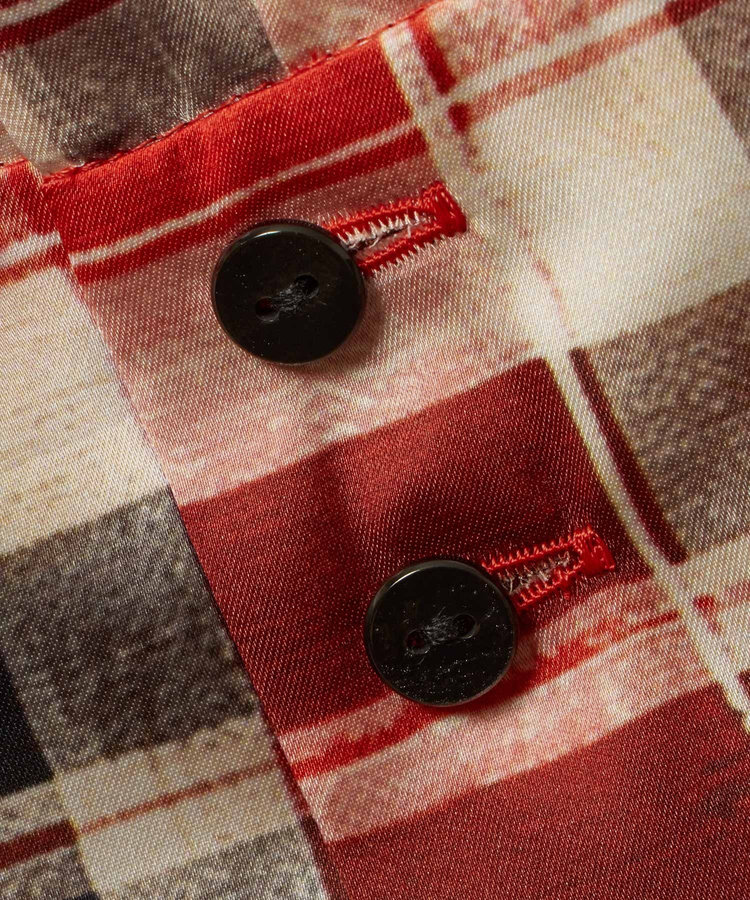 allureville LISAチェックプリントブラウス レッド (43)