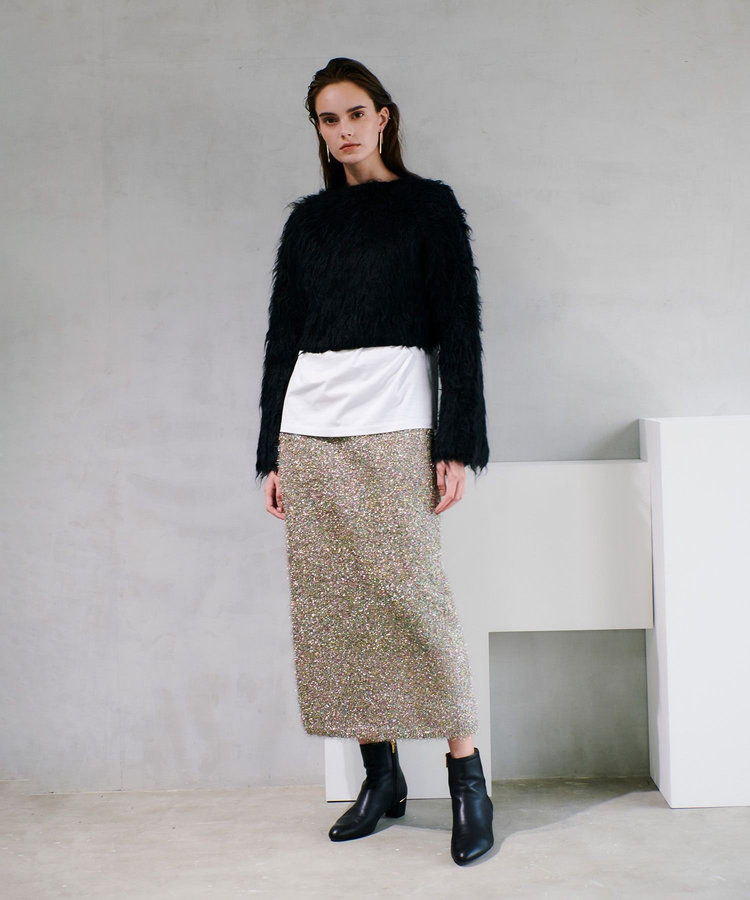 allureville ミンクファーボトルネックプルオーバー ブラック (95)