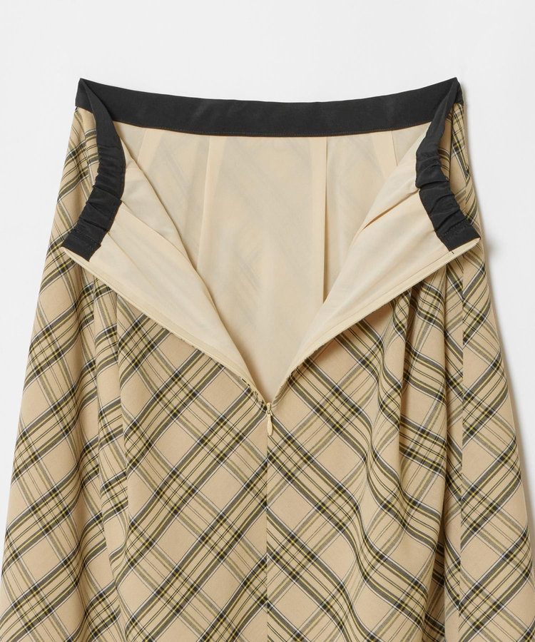 allureville チェックナロースカート ベージュ (11)
