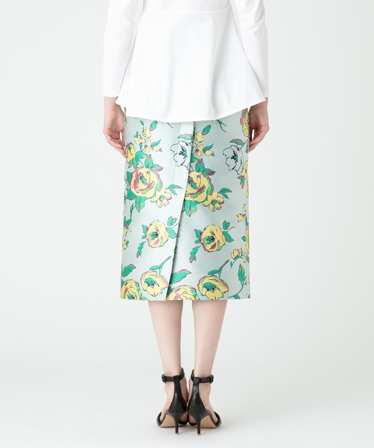 LOULOU WILLOUGHBY 【LOULOU WILLOUGHBY】ETIQUE フラワージャガードタイトスカート ミントグリーン (73)