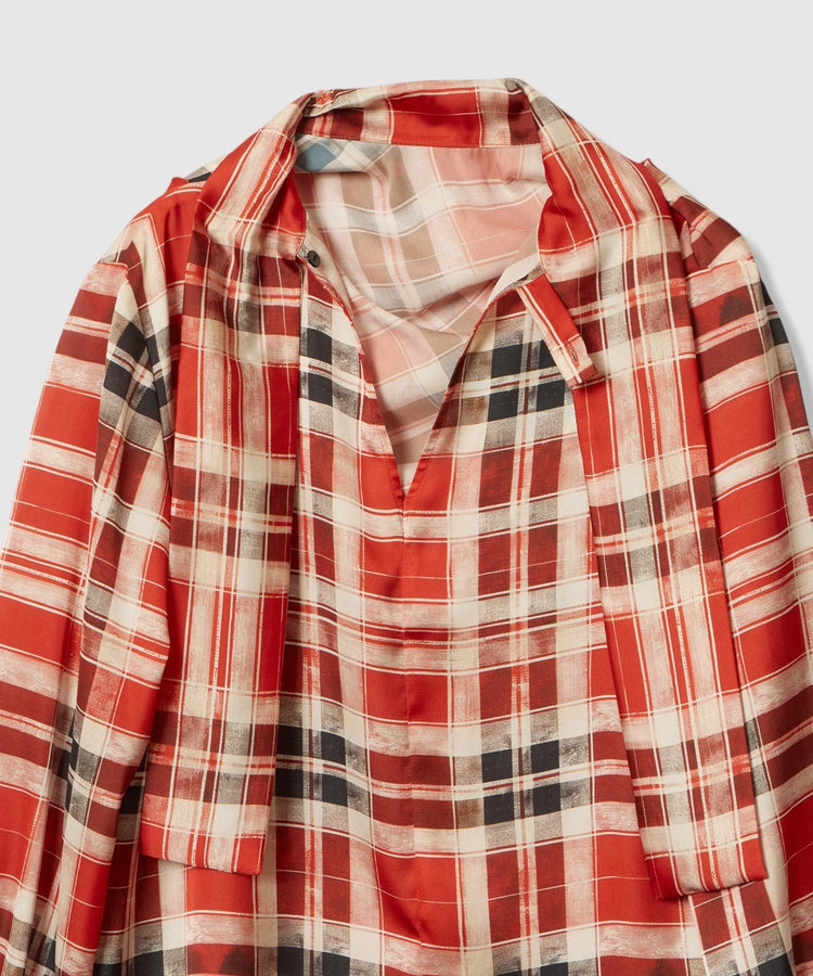 allureville LISAチェックプリントブラウス レッド (43)