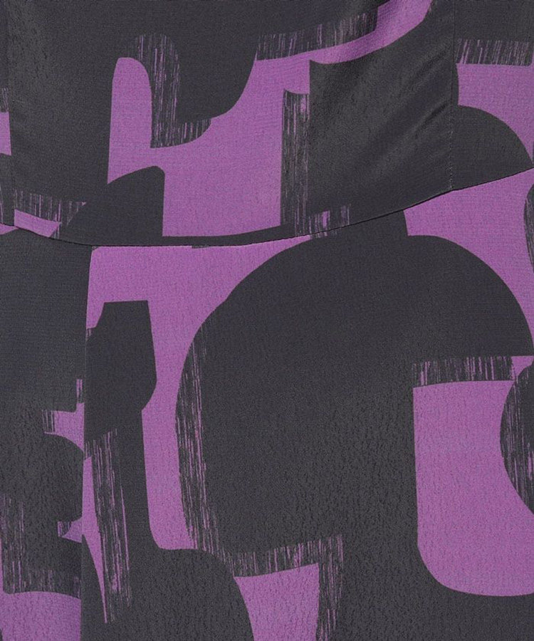 allureville モダンジオメトリックプリントワンピース パープル (51)